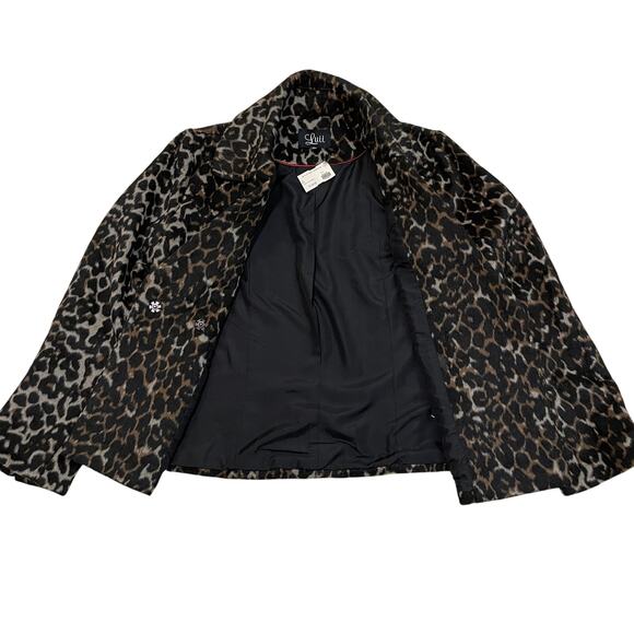 Luii XL Leopard Animal Print Jacket | French Boutique Style, Old Money, Snap NWT - Picture 5 of 12
